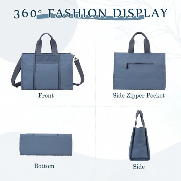 Canvas Tote Bag Women Large Capacity Crossbody Shoulder Stylish Durable - Picture 7 of 7